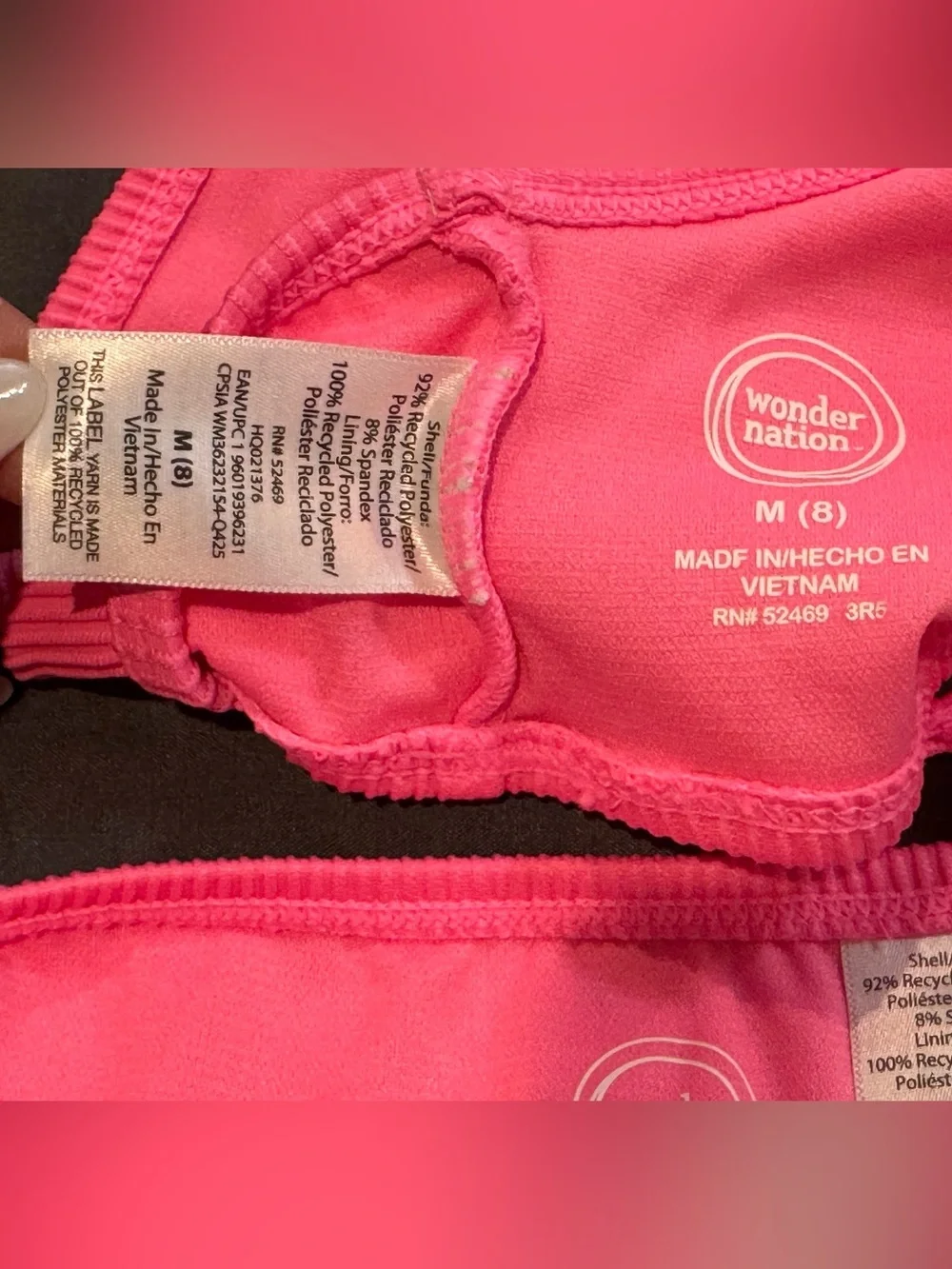 wonder nation Hot Pink Ruffle Two-Piece Girls Bikini Sz 8